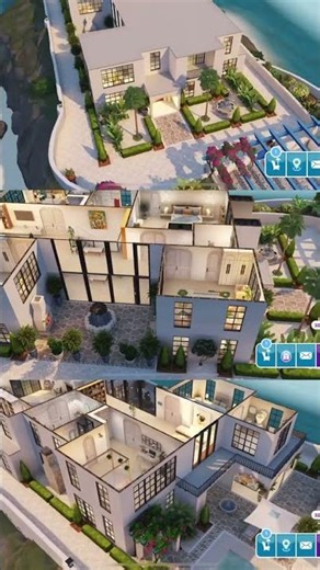 Sims FreePlay House Tour| Santorini Mansion|Luxury 5-Bedroom Cliffside Villa |Sims FreePlay Tour 🌊