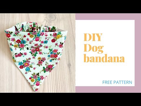 Easy dog bandana, with free pattern. Size S, M-L
