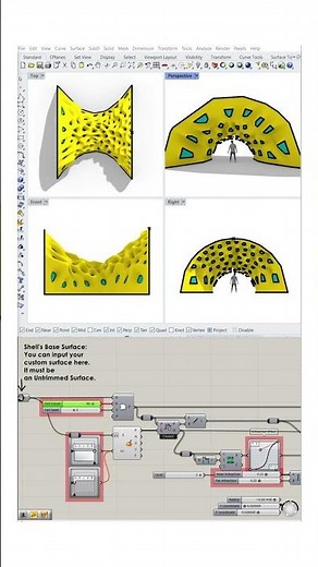 Rhino Grasshopper Voronoi Tutorial (Parametric Mesh) #shorts