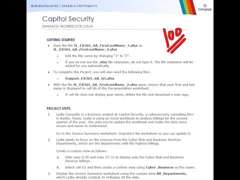 Illustrated Excel 365 | Module 6: SAM Project A
