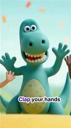 Dinosaur Stomp! T-Rex & Triceratops – Kids Action Song (Hook) #Shorts