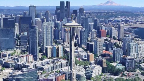 Aerial Views Around the Space Needle Seattle