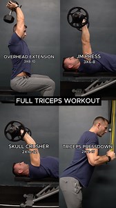627K views · 3.5K reactions | Save this triceps workout for your next arm day at the gym  ��☑️ OVERHEAD EXTENSION 3X8-10 � ☑️ JM PRESS 3X6-8 � ☑️ SKULL CRUSHER 2X10-12� ☑️ TRICEPS PRESSDOWN 2X12-15�� #FullWorkout #ArmDay #ArmWorkout #ArmDayWorkout #TricepExercise #TricepExercises #TricepsExercise #TricepsExercises #TricepWorkout #TricepsWorkout #Workout #Gym #Fitness #FitnessCoach | Anastasi Fitness | Facebook
