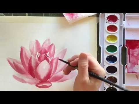 How to Paint a Watercolor Water Lily