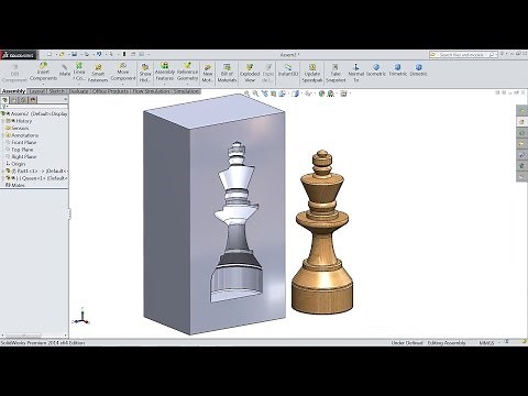 SolidWorks tutorial How to Subtract a Part from another Part