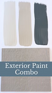 Details 👉🏼Main: SW Anew Gray is a versatile greige (gray-beige) that works as a fantastic main body color. Trim: SW Creamy, is a soft, warm white, that keeps things looking crisp but not too stark. Accent: SW Accessible Beige makes a fantastic accent color—think shutters, porch ceilings, or even a secondary body color if your home has multiple siding materials. Door: SW Grays Harbor, is the perfect bold choice for a front door. This deep, moody blue-gray brings just the right amount of contras