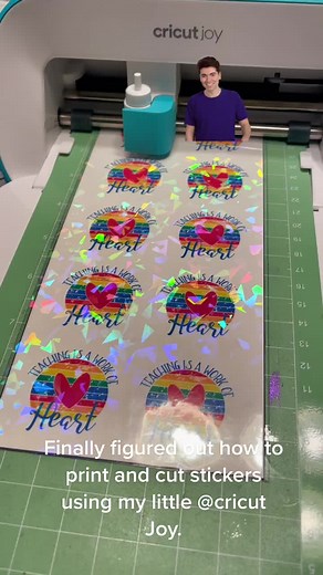 After months of searching YouTube, I was able to finally find a video to learn to print & cut stickers using my little joy. 👏🏻👏🏻 #fyp #cricutjoy