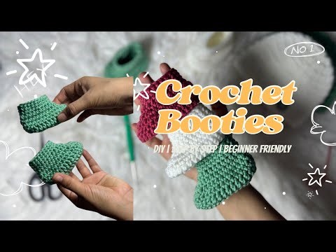 DIY Crochet Booties | How to Crochet Booties | Step by step | Easy tutorial | Beginners Friendly