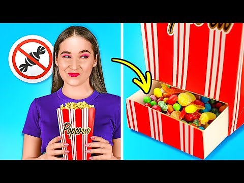 HOW TO SNEAK FOOD A MOVIE || Secret Snacks and Sweets From Parents by 123GO! SCHOOL