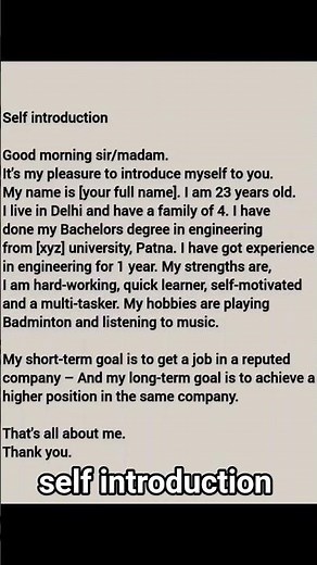 🌍 Self Introduction Example in English | Step by Step Guide