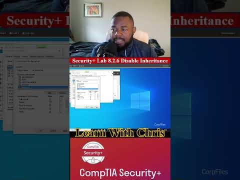 🔐 Security+ Lab 8.2.6 — Disable Inheritance (NTFS Permissions)