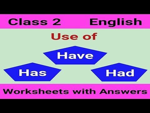 Use of Has Have Had | English Worksheet for Class 2 | Class 2 English Grammar | Grade 2