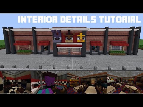 Minecraft Tutorial: How To Build Freddy Fazbear's Pizza Restaurant Details (Part 3)