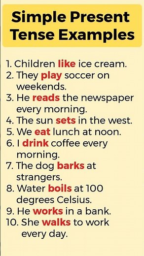 Simple Present Tense Examples