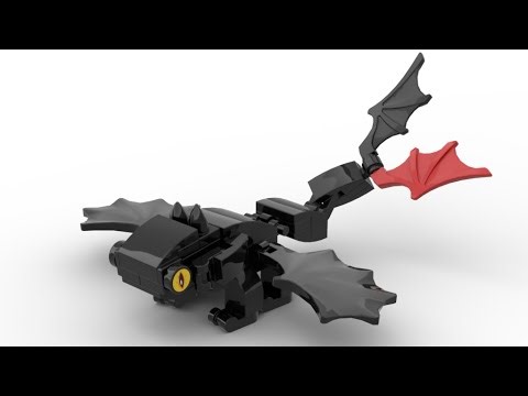 How to build LEGO Toothless, How to train your dragon, MOC, speed build in 4K