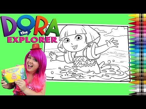 Coloring Dora the Explorer GIANT Coloring Book Page Crayola Crayons | KiMMi THE CLOWN