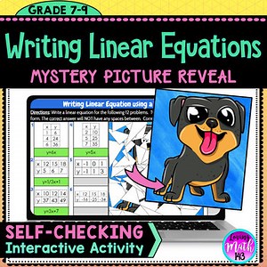 Writing Linear Equations from a Table Mystery Art Reveal