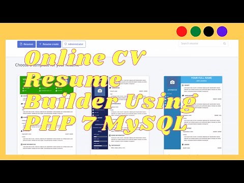 Complete Online CV Resume Builder Using PHP & MySQL.