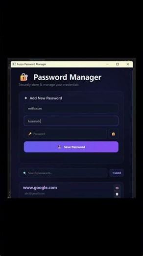 🔐 Build a Modern Password Manager in Python using CustomTkinter! Save passwords securely 🚀