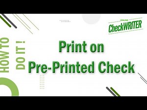 How to Print Payment Details on Pre Printed Checks