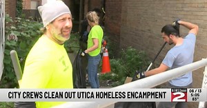 City Clears out Downtown Utica Homeless Encampment