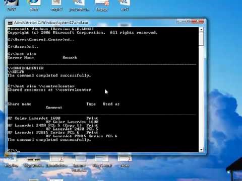 How to find a shared network printer's path.