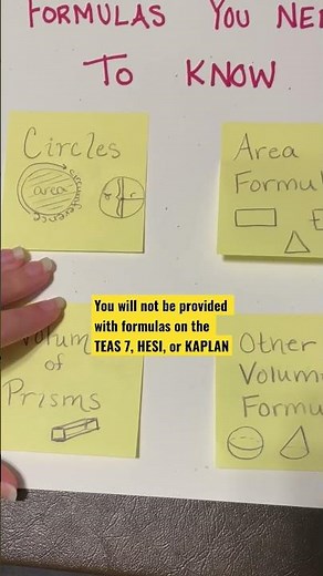 TEAS 7 Math Formulas you need to know for the ati teas exam. #TEAS7 #prenursing #atiteas #hesi