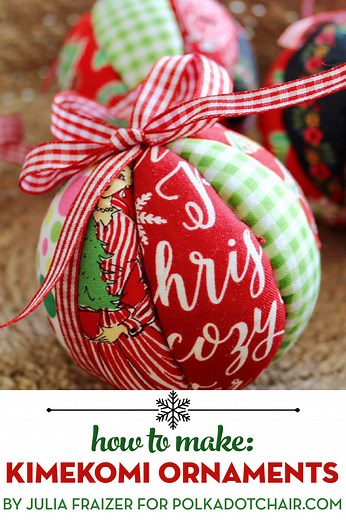 How to Make Fabric Kimekomi Christmas Ornaments | Polka Dot Chair