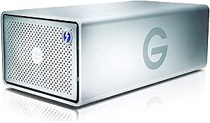 G-Technology 20TB G-RAID with Thunderbolt 3, USB-C (USB 3.1 Gen 2), and HDMI, Removable Dual Drive Storage System, Silver - 0G05763-1