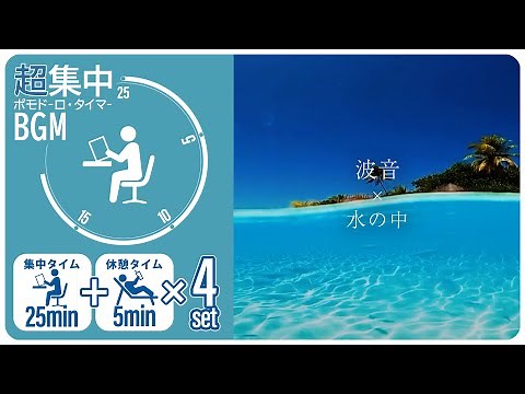 Sound of waves [Pomodoro timer] [BGM for studying/working]