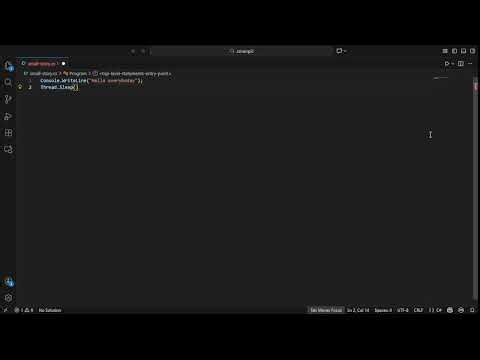 me writing console.writeline and thread.sleep cus why not?