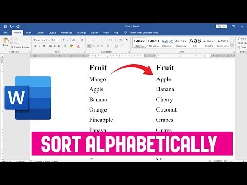 How To Sort Text Alphabetically In Word