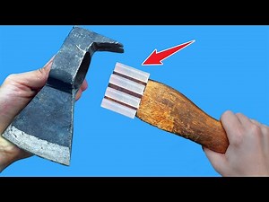 Great idea with an axe! How to restore damaged hammer and axe handles - super durable