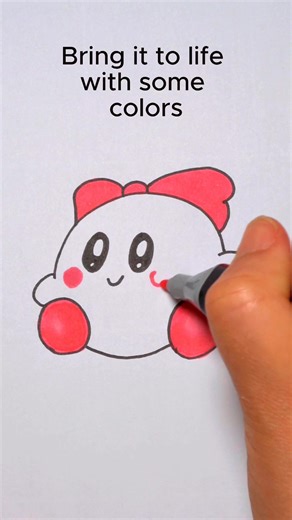How to Draw a Cute Kirby Step by Step