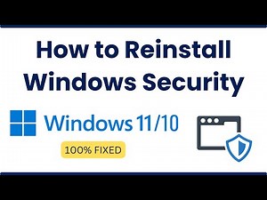 How to Reinstall Windows Security In Windows 11