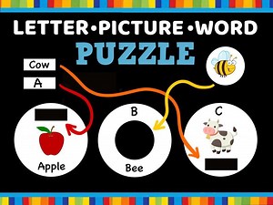 Letter - Picture - Word Puzzle A-Z