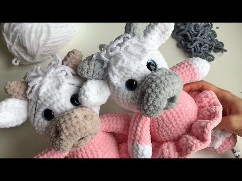 🐲 How to Crochet Cow Step by step Amigurumi Tutorial / Part 4: Horns, Ears, Skirt and Other