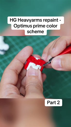 HG Heavyarms repaint - Optimus prime color scheme Part 2 #usa #fyf #repaint #custom #optimusprime