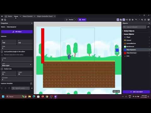 Gdevelop Tutorial Endless Runner part 2