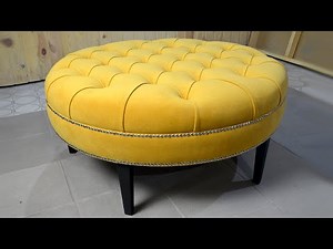 How to DIY a round COCKTAIL OTTOMAN with capitone