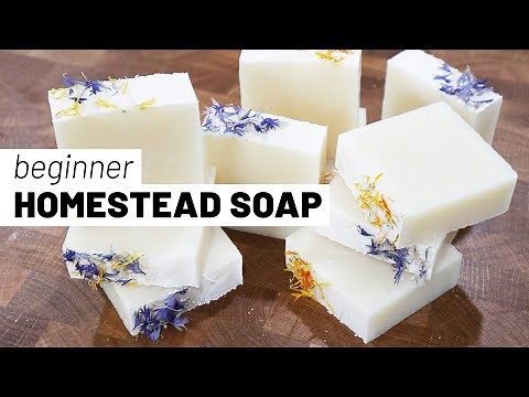 How to make easy homestead soap for beginners using tallow 🧼 (start to finish, with recipe)