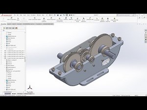 Gearbox assembly, animate, explode, and collapse (SolidWorks 2018 Tutorial)
