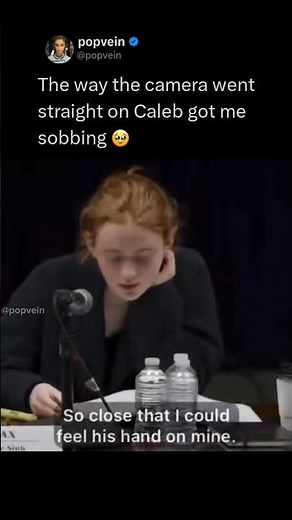 The camera went straight on Caleb McLuaughlin When sadie sink read i could feel his hand on mine 🥹