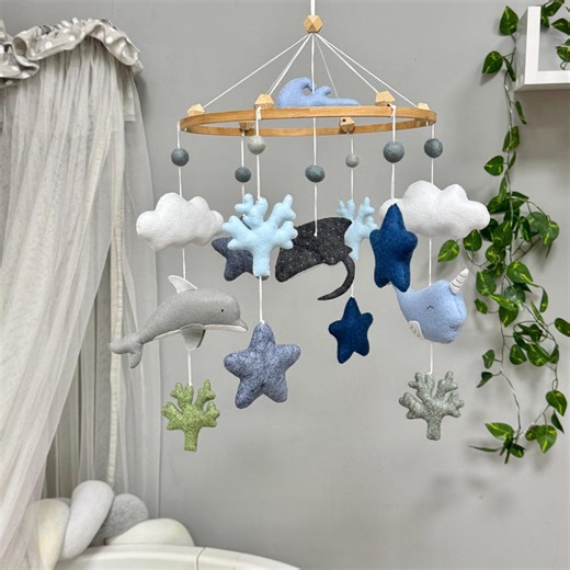 Nautical Baby Mobile, Ocean Nursery Decor, Under the Sea Mobile - Etsy