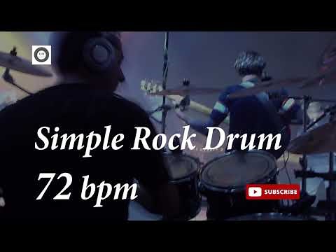 Simple Rock Drum Groove - 72 bpm - HQ