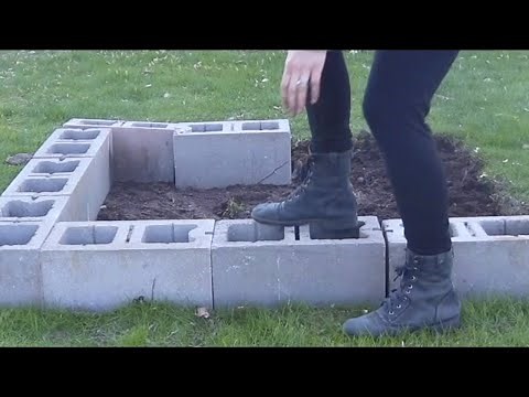 Lay cinder blocks in your backyard (amazing!)