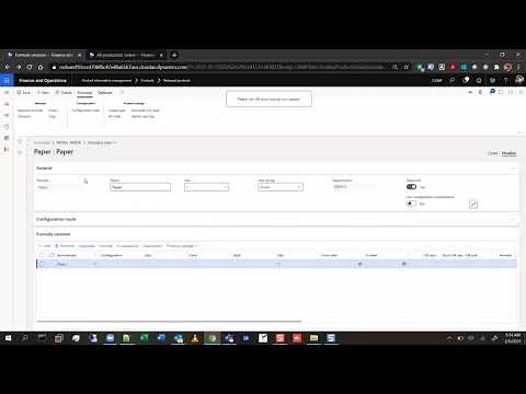 Session 11 - Manufacturing Concepts (C) Formula, Process Manufacturing ( Microsoft Dynamics 365 )