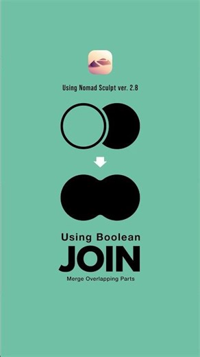 How to Merge Overlapping Parts Using Boolean #shorts #nomadsculpt