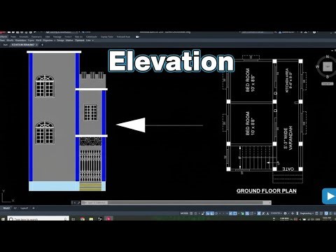 How to Draw Front Elevation in AutoCAD | Step by Step Tutorial । Elevation।