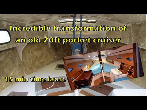 Incredible Transformation of an old 20ft Sailing Boat - 4 years in 20 mins time laps